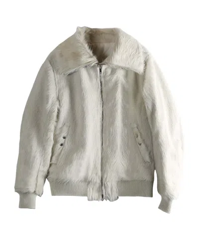 Rick Owens Long-sleeved Leather Jacket In Metallic