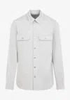 Rick Owens Long-sleeved Overshirt In Gray