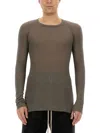 Rick Owens Fitted Long Sleeve Ribbed Sheer T-shirt
