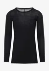 Rick Owens Long-sleeved Top With Subtle Back Closure In Black