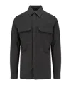 Rick Owens Fleece Textured Work Shirt In Black