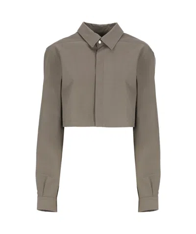 Rick Owens Long-sleeved Shirt In Gray