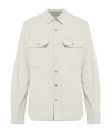Rick Owens Off-white Hollywood Outershirt Leather Overshirt In White
