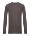 Rick Owens Black Long Sleeve Crewneck Sweater Top In Gray