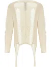 Rick Owens Torn Ivory Sweater In Wool In Neutral