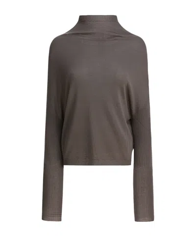 Rick Owens Long-sleeved Sweater In Brown