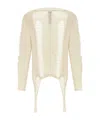 Rick Owens Torn Ivory Sweater In Wool In Nude