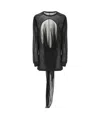 Rick Owens Draped Crewneck T-shirt Asymmetrical Hem In Black