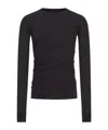 Rick Owens Long-sleeve Draped T-shirt In Black