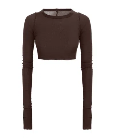 Rick Owens Long-sleeved T-shirt In Brown
