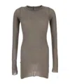 Rick Owens Grey Long-sleeve T-shirt In Viscose And Silk Blend Man In Gray