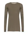 Rick Owens Grey Long-sleeve T-shirt In Viscose And Silk Blend Man In Gray