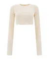 Rick Owens Ls Crop T T-shirt Beige In Nude
