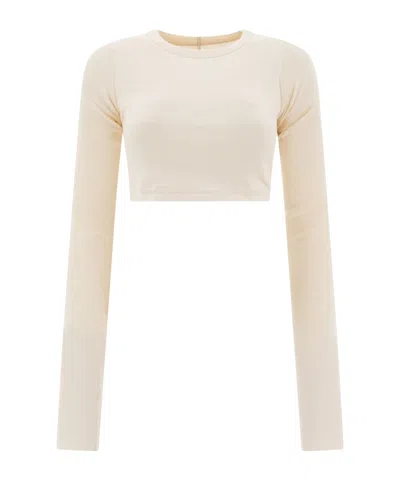 RICK OWENS RICK OWENS HOLLYWOOD LS CROP T-SHIRT