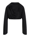 Rick Owens Draped Tech Fabric Top With Button Detail In Black