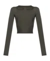 Rick Owens Cut-out Long-sleeve Top In Brown