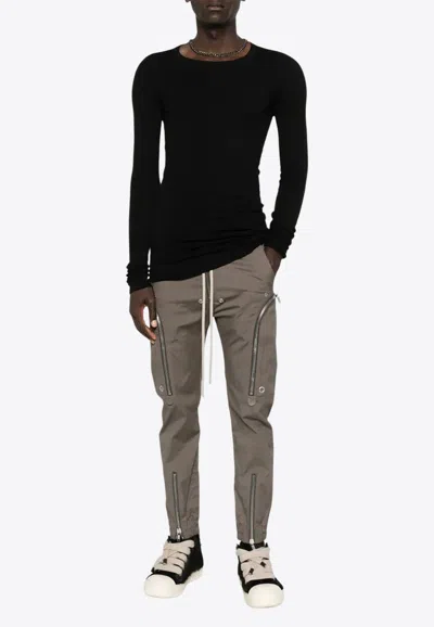 Rick Owens Long-sleeved Wool T-shirt In Black