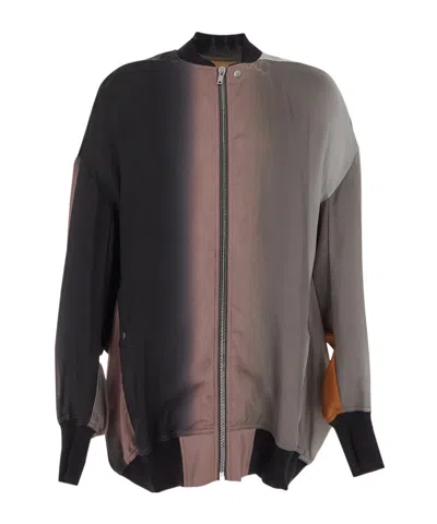 Rick Owens Long-sleeved Zipper Casual Jacket In Black
