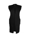 Rick Owens Long Sleeveless Coat In Black Cotton In Black