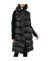 Rick Owens Long Sleeveless Down Vest In Black