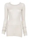 Rick Owens Long-sleeves Cotton Top In Neutral