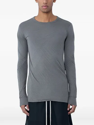 Rick Owens Long-sleeves Crew-neck T-shirt In Gray