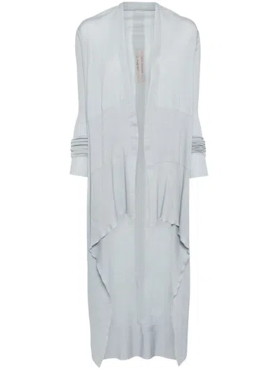 Rick Owens Long Wrap Cardigan In Blue