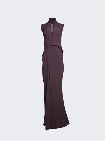 Rick Owens Long Wrap Gown In Green