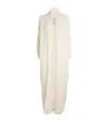 Rick Owens Long Ribbed Knit Cardigan With Shawl Collar In Gold