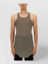 Rick Owens Longline Racerback Scoop Neck Sleeveless T-shirt In Gray