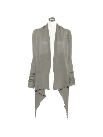 Rick Owens Long-sleeve Asymmetric Cardigan In Black