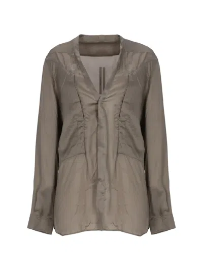 Rick Owens Long-sleeve Shirt In Green