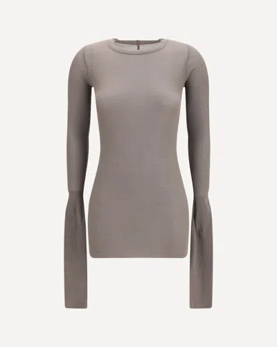 Rick Owens Long-sleeve Top In Gray