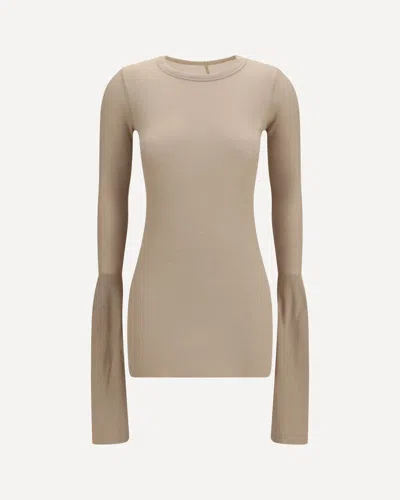 Rick Owens Long-sleeve Top In Neutral
