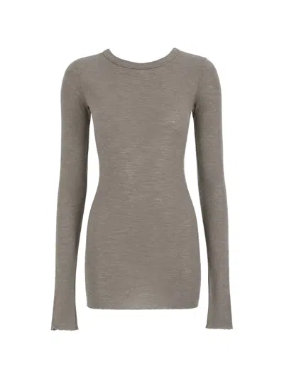Rick Owens -style Wool-silk T-shirt In Dove-drape Mini T-shirt In Gray