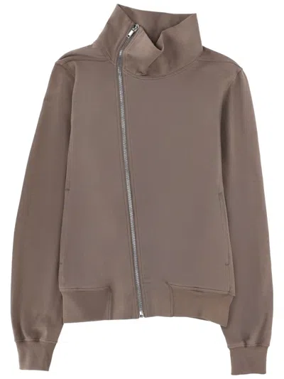 Rick Owens Long-sleeve Zip-fastening Sweater In Brown