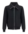 Rick Owens Black Rain Bomber Jacket With High Neck And Functional Pockets In Black