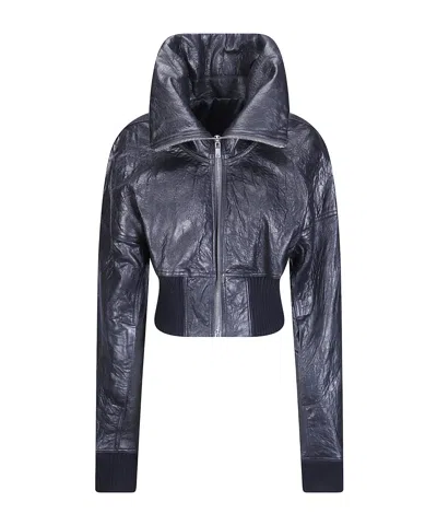 Rick Owens Long-sleeved Casual Jacket In Blue
