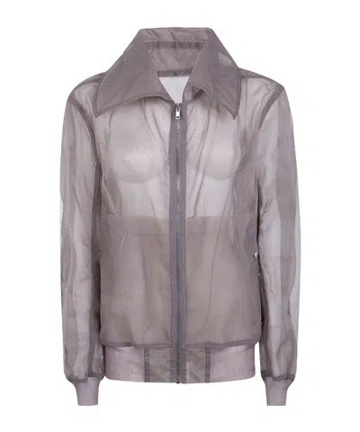 Rick Owens Long-sleeved Casual Jacket In Gray