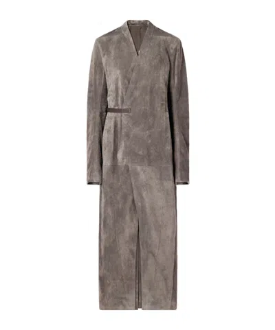Rick Owens Long-sleeved Coat In Taupe