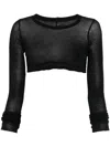 Rick Owens Crop Long-sleeve Top In Black