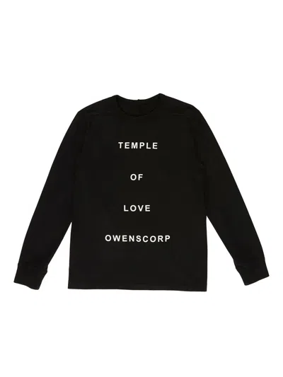 Rick Owens Long-sleeved Graphic T-shirt For Boys In Black