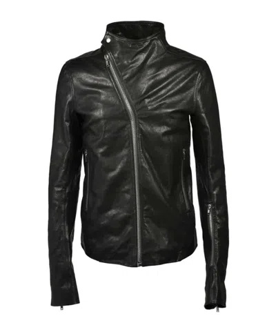 Rick Owens Release Padded Leather Jacket In Black