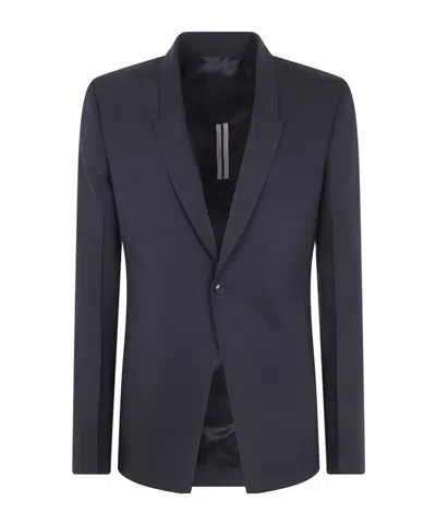 Rick Owens Long-sleeved Suit Jacket In Blue