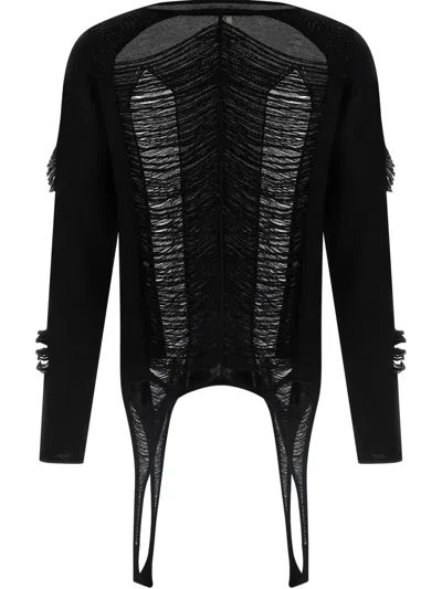 Rick Owens Longsleeved Sweater In Black