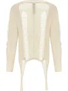 Rick Owens Torn Ivory Sweater In Wool In Neutral
