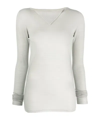 Rick Owens Long-sleeved Sweater In White
