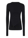 Rick Owens Longsleeves Babel Top In Negro
