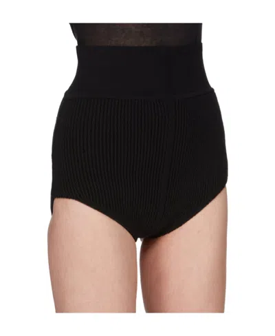Rick Owens Loose Waist Cashmere Shorts In Black