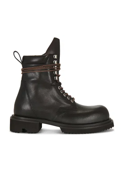 Rick Owens Low Army Gabe Boots In Grease